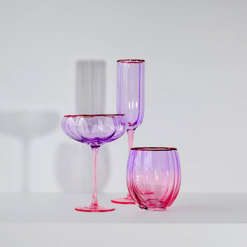 Home Lab Petal Champagne Flute Lilac Blush Set Of 4 image number 1